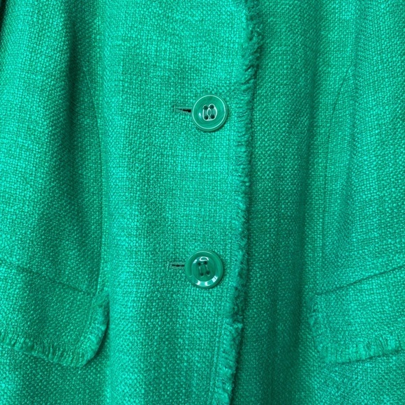 Lafayette 148 Shamrock Tweet Blazer Women Plus Size 14 Preppy Career Formal - Picture 6 of 14